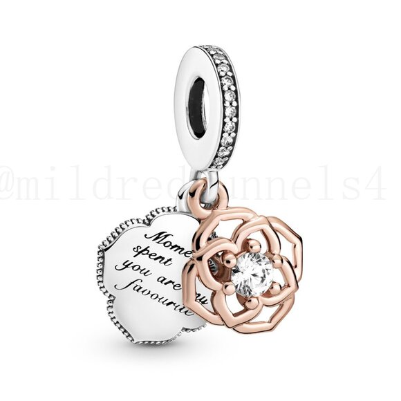 Pandora Openwork Rose Dangle - Picture 1 of 5